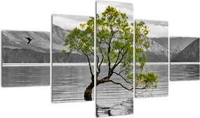 Obraz drzewa na środku jeziora (125x70 cm)