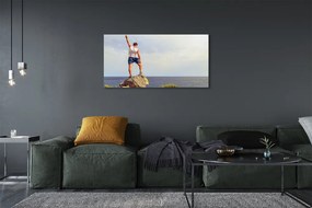 Obraz drukowany na płótnie Człowiek nad Morzem