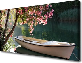 Obraz na płótnie Łódka pod Rozłożystym Drzewem