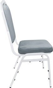 Krzesło Vega tkanina Welur bankietowe konferencyjne stelaż metalowy : Kolor Stelaża - Biały, Kolor tkaniny - VELVET - BL06