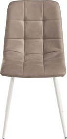Zestaw 4 nowoczesnych krzeseł „Sevilla” Taupe metalowa konstrukcja pomalowana siedzisko z efektem miękkiego dotyku sztucznej skóry