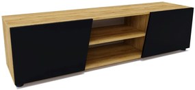 Nowoczesna szafka pod telewizor dąb craft + czarny - Allon 4X