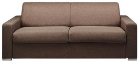 Kanapa 4-osobowa z ekspresowym mechanizmem rozkładania z tkaniny CALITO - Kolor: brązowy - Wymiary miejsca do spania: 160 cm - Materac 14 cm