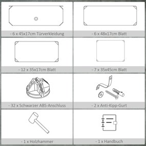 HOMCOM Modułowy System Regałów na 12 par butów, 49 cm x 36,5 cm x 108 cm, Biały