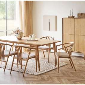 Krzesło z podłokietnikami z litego drewna dębowego w naturalnym kolorze Agustin – House Nordic