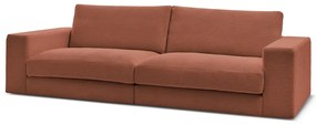 Sztruksowa sofa w kolorze terakoty 274 cm Leonard – Bobochic Paris