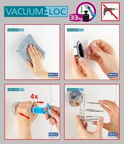 Narożna półka łazienkowa BARI, Vacuum-Loc - stal chromowana, WENKO