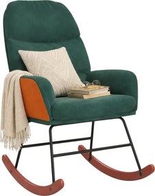 Ciemnozielony bujany fotel do salonu K9-F55