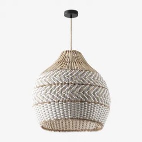 Lampa Sufitowa Z Plecionego Rattanu Llaury Miel - Czarna & Ø55 Cm Llaury - Sklum