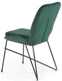 Krzesło ciemny zielony tapicerowane velvet metalowe nowoczesne loft K454