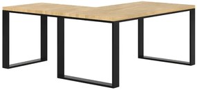 Dębowe loftowe biurko z dostawką 170 x 80 + 70 x 90 W8-F51