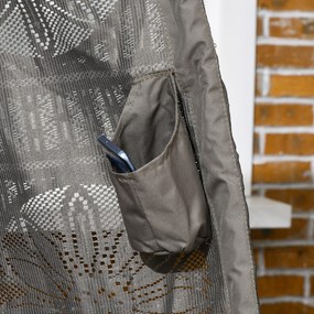 Outsunny Zestaw mebli ogrodowych, 2 fotele wiklinowe z stolikiem, składane, poduszki na siedzisko, rama ze stali, kolor: Piasek