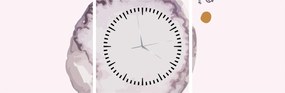 Obraz - Fioletowy minimalizm N⁰4 (z zegarem) (90x30 cm)