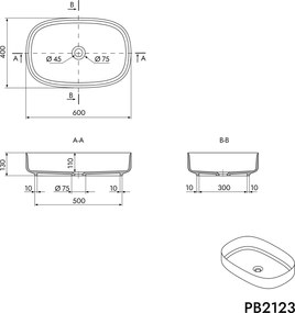 Umywalka nablatowa PB2123
