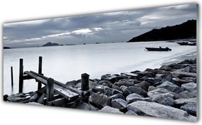 Szkło Ozdobne do Kuchni Kamienista Plaża O Zmierzchu