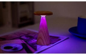 Lampa stołowa LED w naturalnym kolorze z drewnianym kloszem (wysokość 14 cm) Sylva – Gingko