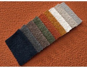 Pomarańczowy fotel z materiału bouclé Giorgia – Bobochic Paris