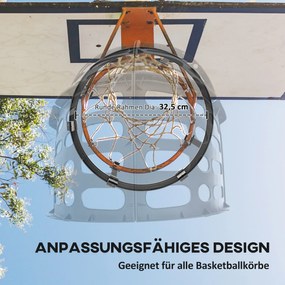 SPORTNOW Rebounder do koszykówki, regulowana wysokość, obrót 360°, Plastik, 35,6Dł x 35,6S x 75,5W cm, Czarny