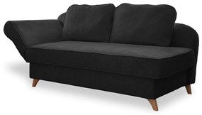 Antracytowy sztruksowy szezlong (lewostronny) Chic Charlotte – Miuform