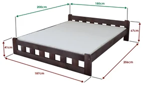 Łóżko Naomi podwyższone 180 x 200 cm, orzech Stelaż: Ze stelażem listwowym rolowanym, Materac: Materac Coco Maxi 20 cm