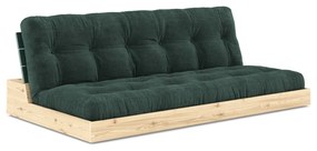 Ciemnozielona sztruksowa rozkładana sofa 196 cm Base – Karup Design