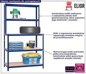 Metalowy regał magazynowy ze stołem roboczym - Ulevis 8X