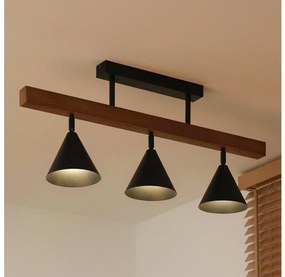 Duolla - Przysufitowy żyrandol IRONLINE 3xG9/3W/230V sosna dąb/czarny