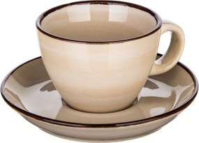 Banquet Zestaw 6 filiżanek ze spodkami Palas 90 ml, kremowy