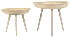Rattanowe okrągłe stoliki zestaw 2 szt. ø 56 cm Colon – Light &amp; Living
