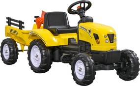 HOMCOM Traktor na pedały z przyczepką Traktor dla dzieci od 3 lat Kolor żółty