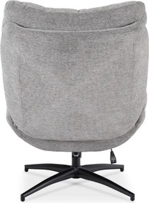 Fotel Wypoczynkowy Obrotowy FREMONT z Podnóżkiem Szary Nowoczesny