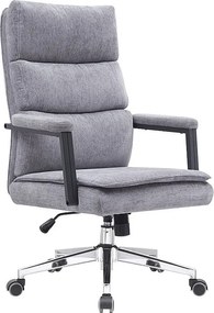 Fotel biurowy - obrotowy i regulowany na wysokość - materiał - szary - MLINAR