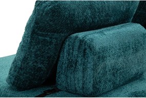 Zielononiebieska rozkładana sofa z materiału bouclé 150 cm Faster – Mauro Ferretti