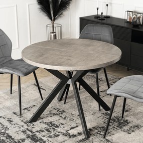 Stół Okrągły Rozkładany LUKAS 100-250 cm Beton Nowoczesny Loft