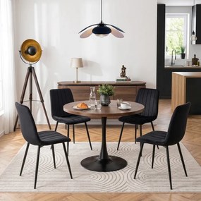 Stół Okrągły LINO 100 cm Dąb Rustykalny/Czarny Loft