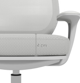 Vinsetto Fotel biurowy, ergonomiczny fotel biurkowy z funkcją obrotu, regulowany 55 x 48 x 82,5-94,5 cm, szary