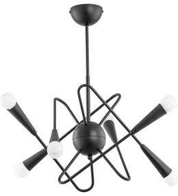 Żyrandol na drążku APPER 6xE14/10W/230V czarny