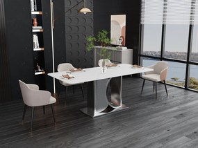 Ceramiczny stół do jadalni Modig M90 na srebrnej podstawie