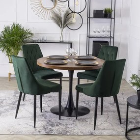Krzesło Tapicerowane do Salonu CORK Zielone Welurowe Nowoczesne Loft