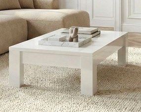 Biały stolik kawowy Amaretto 122x65 cm, w wysokim połysku