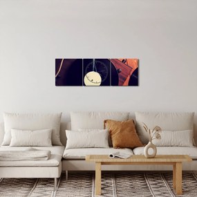 Obraz płyt gramofonowych (z zegarem) (90x30 cm)