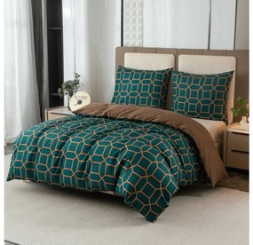PrzytulneMieszkanie.pl PrzytulneMieszkanie.pl Flanelowa pościel z mikrofibry KERNAL zielona Rozmiar pościeli: 2 szt 70 x 90 cm | 200 x 220 cm