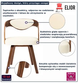 Nowoczesny kremowy komplet krzeseł R8-W70