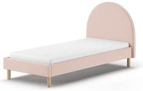 Różowe tapicerowane łóżko ze stelażem 90x200 cm MOON – Vipack