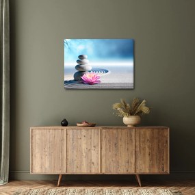 Obraz piasku, lilii i kamieni spa (70x50 cm)