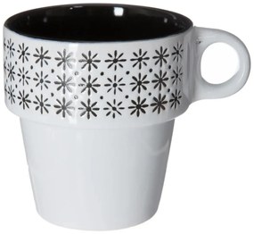 Zestaw 6 filiżanek porcelanowych na stojaku, kubki do kawy, komplet filiżanek, porcelanowe kubki na stojaku