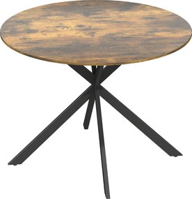 HOMCOM Okrągły stół jadalniany dla 4 osób, stół kuchenny w stylu industrialnym ze stalowymi nogami, do jadalni, kuchni, Rustykalny-Brąz | Aosom PL