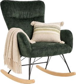 Zielony tapicerowany fotel bujany Z6-D51