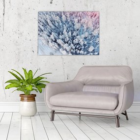 Obraz na szkle ośnieżonych drzew (70x50 cm)