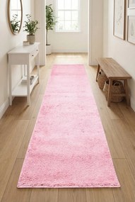 Różowy chodnik shaggy gładki na metry L6-B80